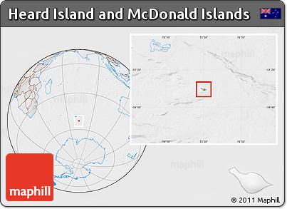 Political Location Map of Heard Island and McDonald Islands, lighten, desaturated
