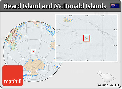 Political Location Map of Heard Island and McDonald Islands, lighten