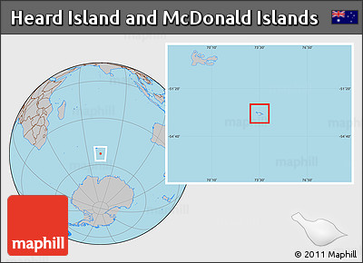 Satellite Location Map of Heard Island and McDonald Islands, gray outside