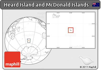 Savanna Style Location Map of Heard Island and McDonald Islands, blank outside