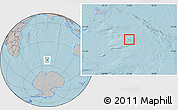 Savanna Style Location Map of Heard Island and McDonald Islands, gray outside, hill shading outside