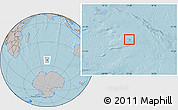 Savanna Style Location Map of Heard Island and McDonald Islands, gray outside, hill shading