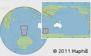 Savanna Style Location Map of Heard Island and McDonald Islands, highlighted continent, within the entire continent