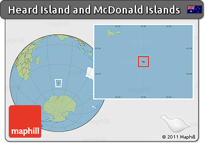 Savanna Style Location Map of Heard Island and McDonald Islands, highlighted continent