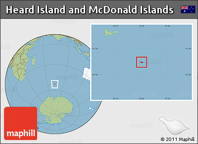 Savanna Style Location Map of Heard Island and McDonald Islands, highlighted continent