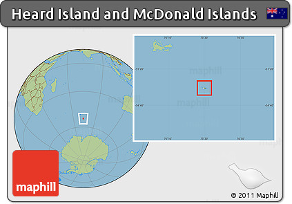 Savanna Style Location Map of Heard Island and McDonald Islands, hill shading inside
