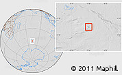 Savanna Style Location Map of Heard Island and McDonald Islands, lighten, desaturated, hill shading