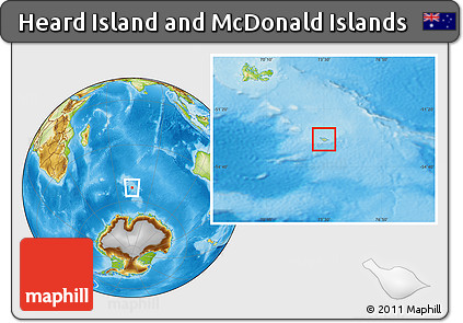 Savanna Style Location Map of Heard Island and McDonald Islands, physical outside