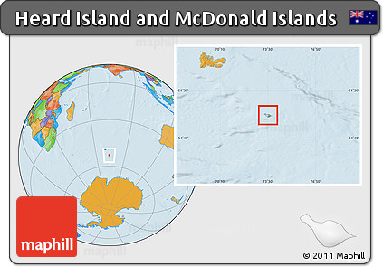 Savanna Style Location Map of Heard Island and McDonald Islands, political outside, hill shading
