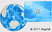 Savanna Style Location Map of Heard Island and McDonald Islands, shaded relief outside, hill shading