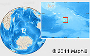 Savanna Style Location Map of Heard Island and McDonald Islands, shaded relief outside