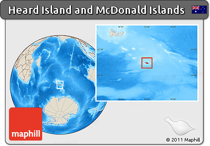 Shaded Relief Location Map of Heard Island and McDonald Islands