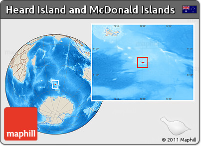 Shaded Relief Location Map of Heard Island and McDonald Islands