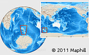Shaded Relief Location Map of Heard Island and McDonald Islands, highlighted continent, within the entire continent