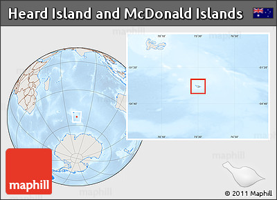 Shaded Relief Location Map of Heard Island and McDonald Islands, lighten