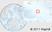 Shaded Relief Location Map of Heard Island and McDonald Islands, lighten, semi-desaturated
