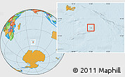 Shaded Relief Location Map of Heard Island and McDonald Islands, political outside