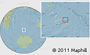 Shaded Relief Location Map of Heard Island and McDonald Islands, savanna style outside, hill shading
