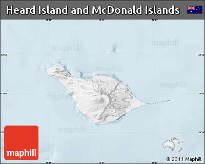 Classic Style Map of Heard Island and McDonald Islands, single color outside