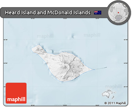 Classic Style Map of Heard Island and McDonald Islands, single color outside