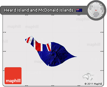 Flag Map of Heard Island and McDonald Islands, flag aligned to the middle