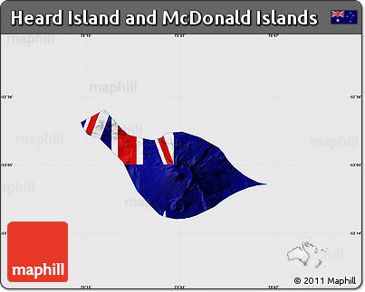 Flag Map of Heard Island and McDonald Islands, flag aligned to the middle