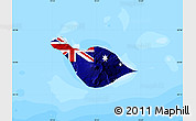 Flag Map of Heard Island and McDonald Islands, single color outside, bathymetry sea, flag centered