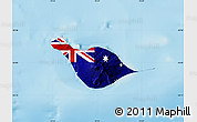 Flag Map of Heard Island and McDonald Islands, single color outside, shaded relief sea, flag centered