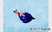 Flag Map of Heard Island and McDonald Islands, single color outside, shaded relief sea, flag rotated