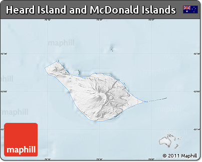 Gray Map of Heard Island and McDonald Islands