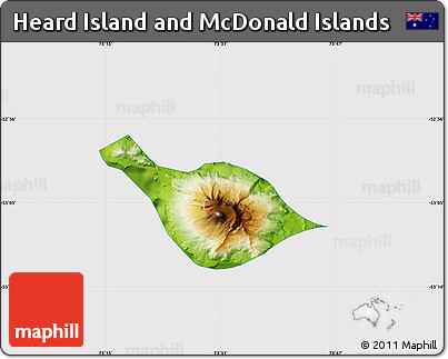 Physical Map of Heard Island and McDonald Islands, cropped outside