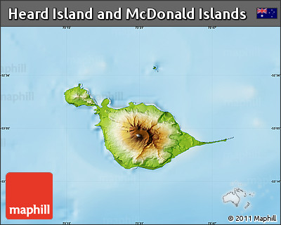 Physical Map of Heard Island and McDonald Islands