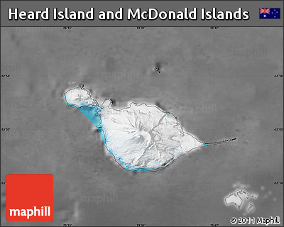 Satellite Map of Heard Island and McDonald Islands, desaturated