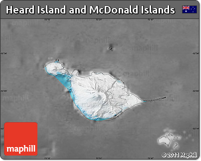 Satellite Map of Heard Island and McDonald Islands, desaturated