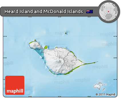 Satellite Map of Heard Island and McDonald Islands, physical outside