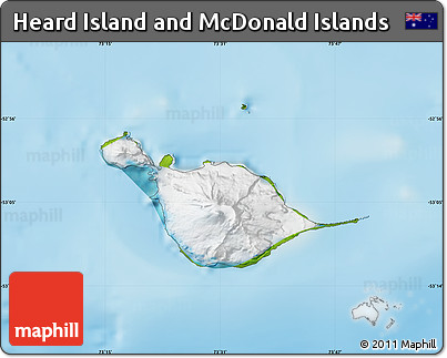 Satellite Map of Heard Island and McDonald Islands, physical outside