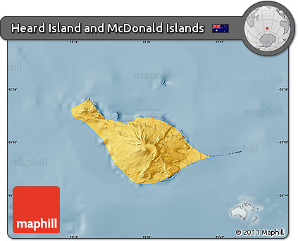 Savanna Style Map of Heard Island and McDonald Islands, single color outside