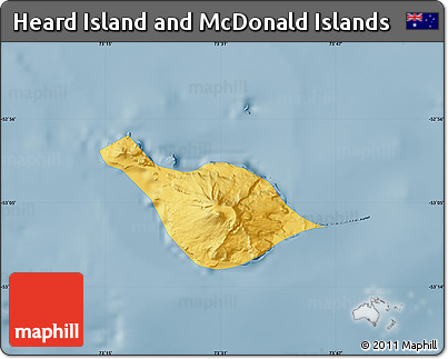 Savanna Style Map of Heard Island and McDonald Islands, single color outside
