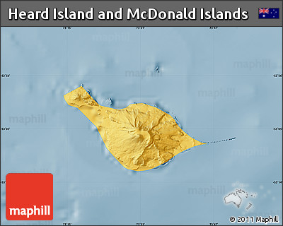 Savanna Style Map of Heard Island and McDonald Islands, single color outside