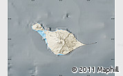 Shaded Relief Map of Heard Island and McDonald Islands, darken, semi-desaturated
