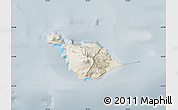 Shaded Relief Map of Heard Island and McDonald Islands, semi-desaturated