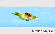 Physical Panoramic Map of Heard Island and McDonald Islands, single color outside, bathymetry sea