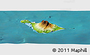 Physical Panoramic Map of Heard Island and McDonald Islands, single color outside, satellite sea