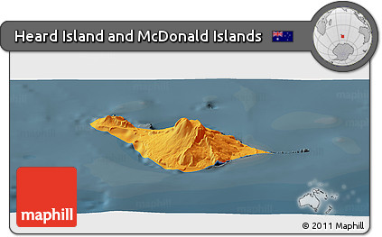 Political Panoramic Map of Heard Island and McDonald Islands, darken