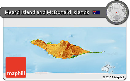Political Panoramic Map of Heard Island and McDonald Islands, physical outside