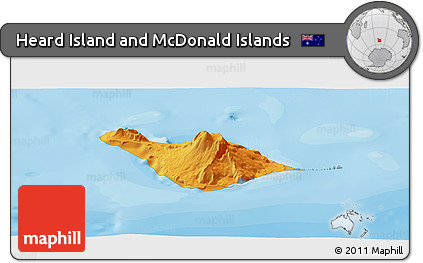 Political Panoramic Map of Heard Island and McDonald Islands, single color outside