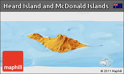 Political Panoramic Map of Heard Island and McDonald Islands, single color outside
