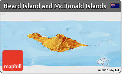 Political Panoramic Map of Heard Island and McDonald Islands, single color outside