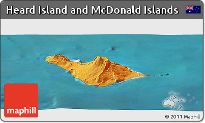 Political Panoramic Map of Heard Island and McDonald Islands, single color outside, satellite sea