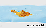 Political Panoramic Map of Heard Island and McDonald Islands, single color outside, shaded relief sea